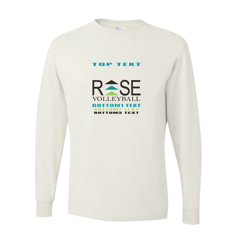 Women's Long Sleeve Performance Shirt - White - Logo Text Drop
