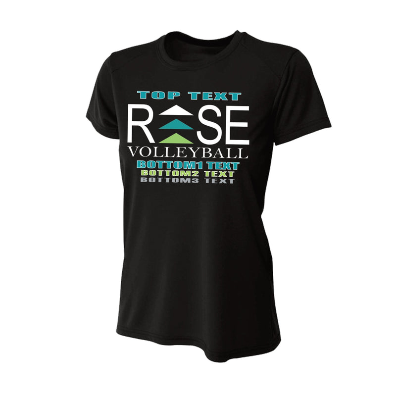 Women's Slim Fitting Performance T-shirt - Black - Logo Text Drop