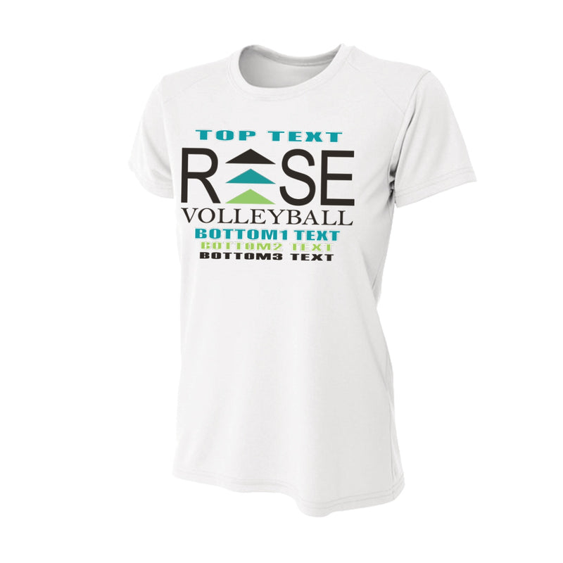 Women's Slim Fitting Performance T-shirt - White - Logo Text Drop