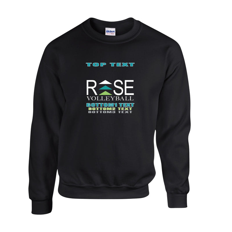 Fleece Crewneck - Black - Logo Text Drop