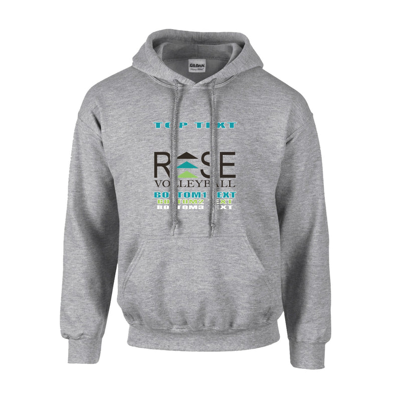 Fleece Hoodie - Sport Grey - Logo Text Drop
