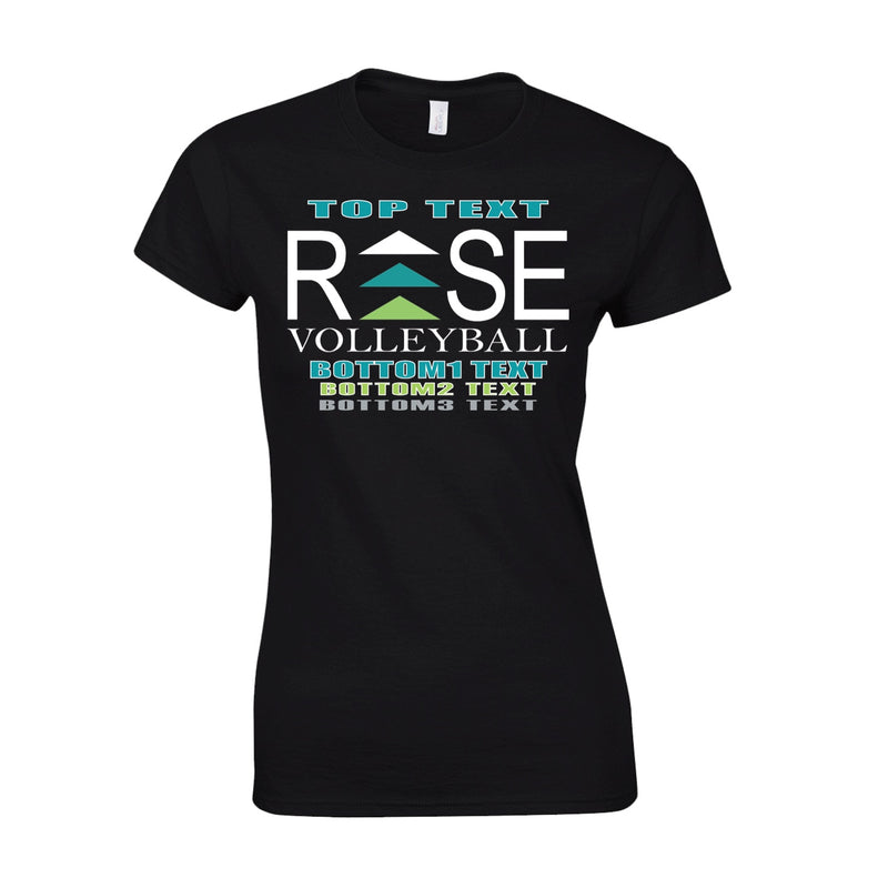 Women's Semi-Fitted Classic T-Shirt  - Black - Logo Text Drop