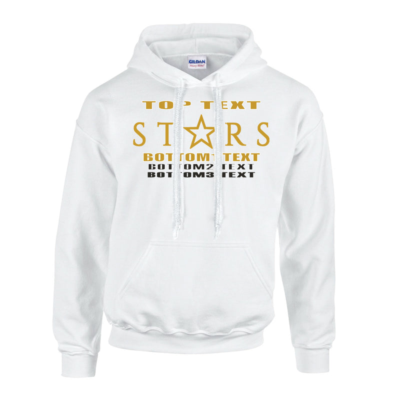 Fleece Hoodie - White - Logo Text Drop