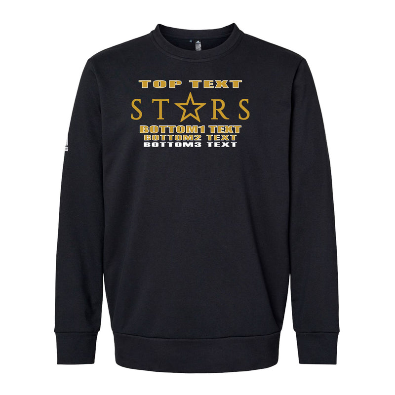 Adidas Fleece Crewneck Sweatshirt - Black - Logo Text Drop