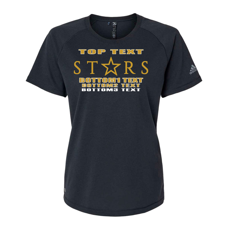 Adidas Women's Blended T-Shirt - Black - Logo Text Drop