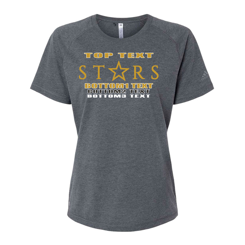 Adidas Women's Blended T-Shirt - Dark Grey Heather - Logo Text Drop