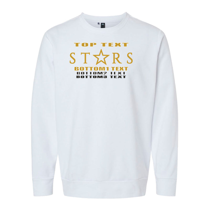 Adidas Fleece Crewneck Sweatshirt - White - Logo Text Drop