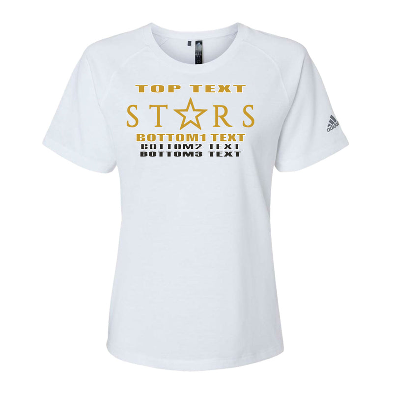 Adidas Women's Blended T-Shirt - White - Logo Text Drop