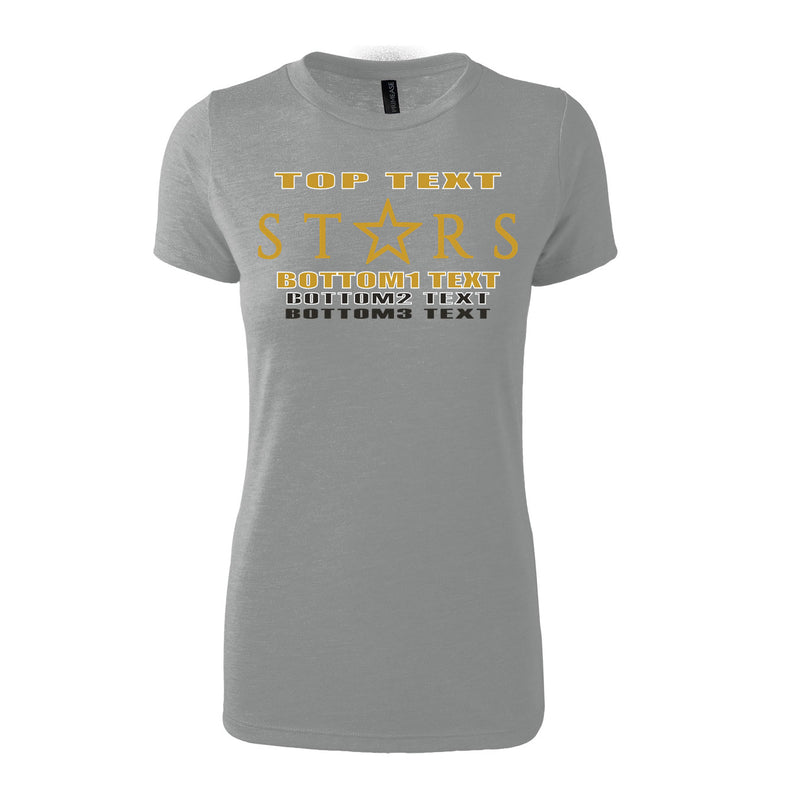 Women's Triblend T-Shirt - Grey Heather - Logo Text Drop