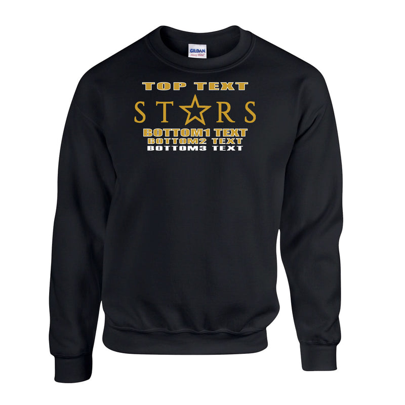Fleece Crewneck - Black - Logo Text Drop