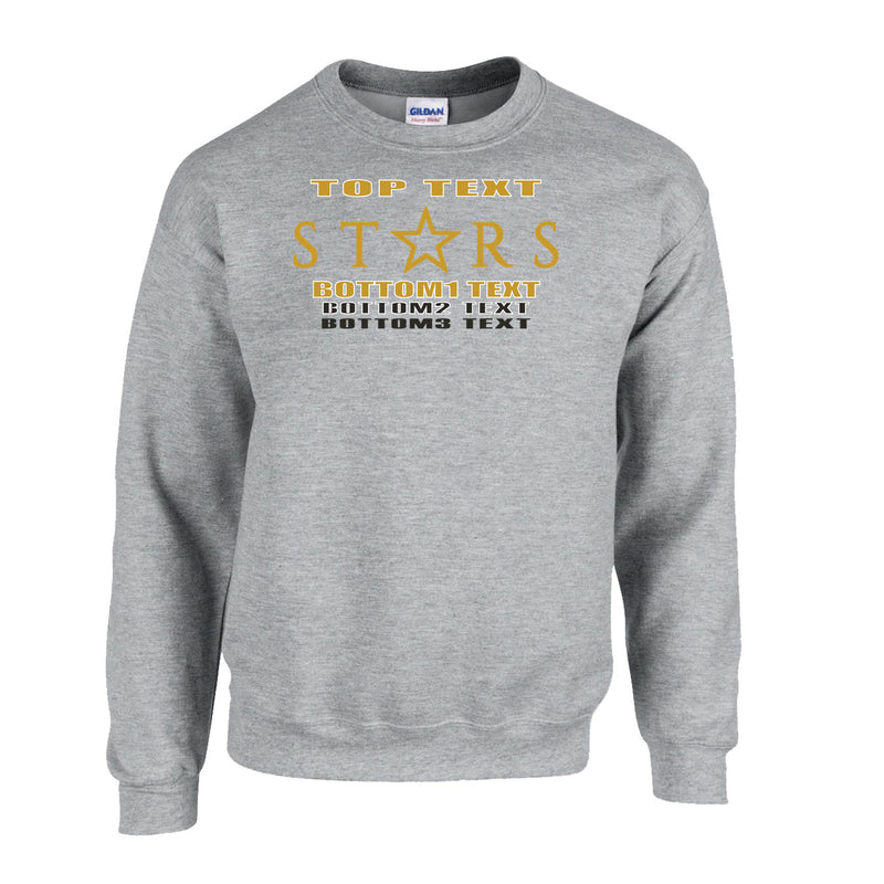 Fleece Crewneck - Sport Grey - Logo Text Drop