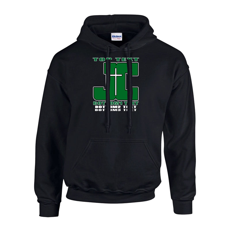 Fleece Hoodie - Black - Logo Text Drop
