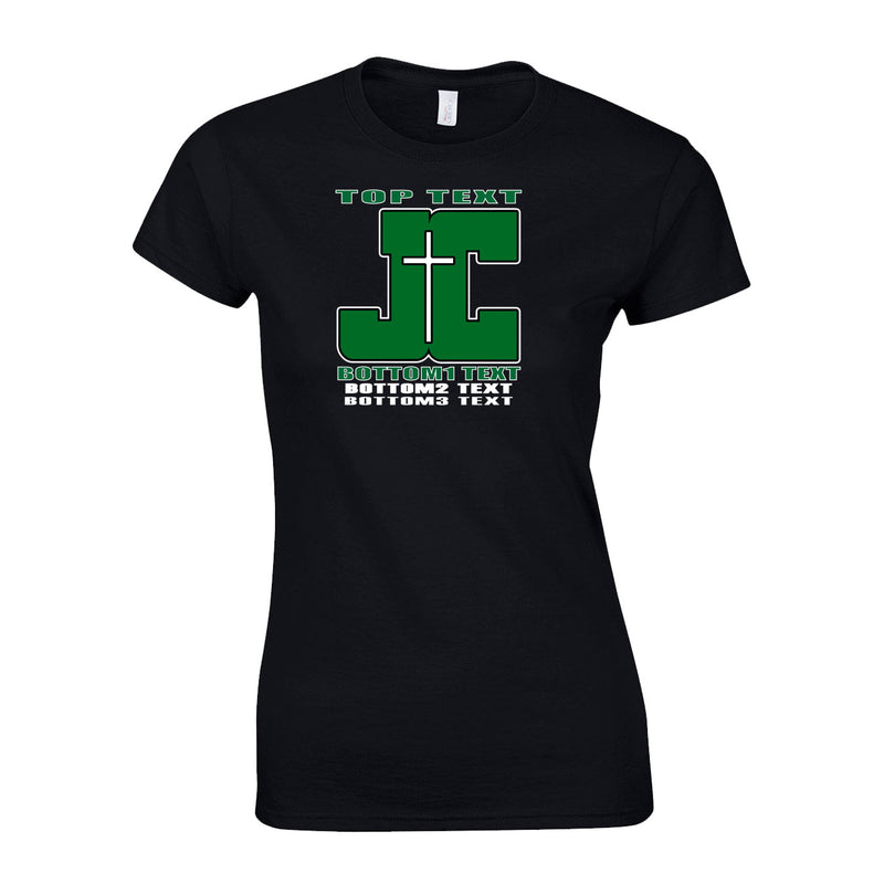 Women's Semi-Fitted Classic T-Shirt  - Black - Logo Text Drop