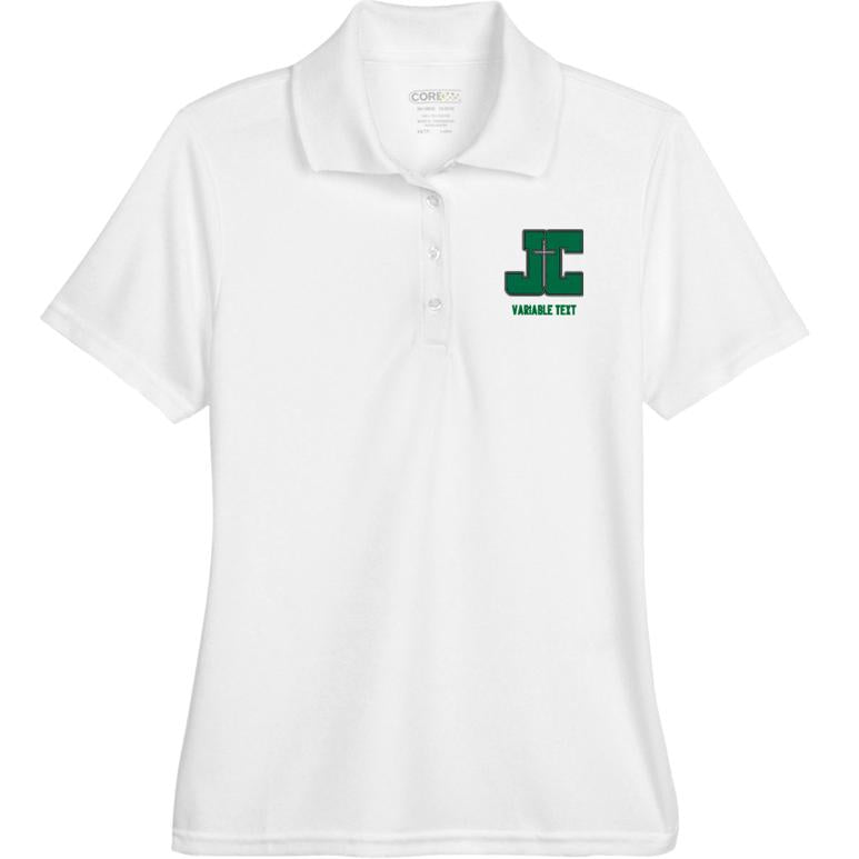 Women's Performance Polo - White - Embroidery Text Drop