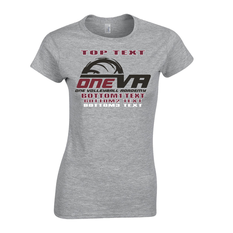 Women's Semi-Fitted Classic T-Shirt  - Sport Grey - Logo Text Drop