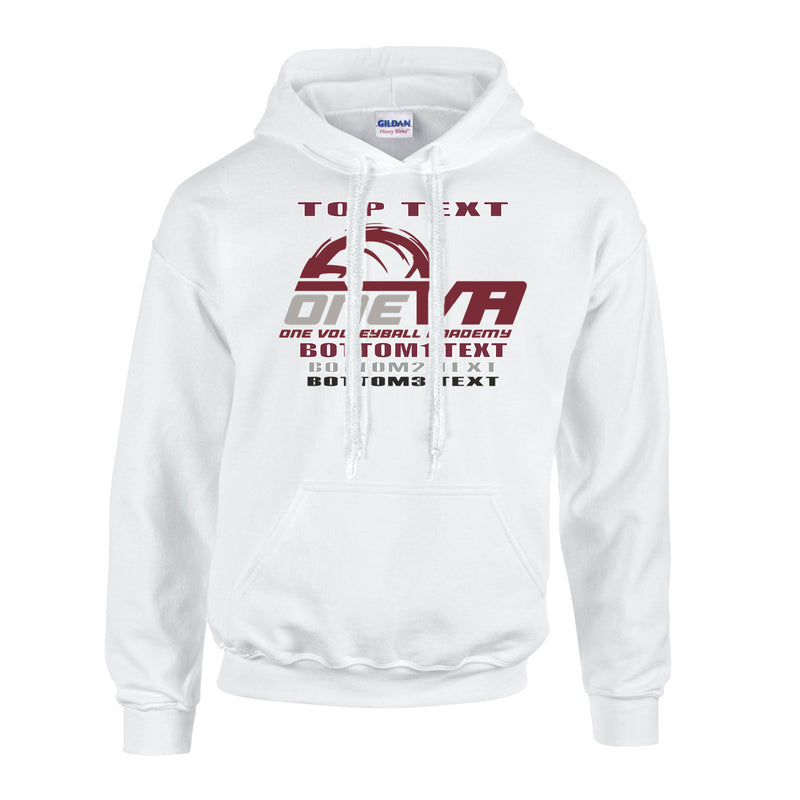 Fleece Hoodie - White - Logo Text Drop