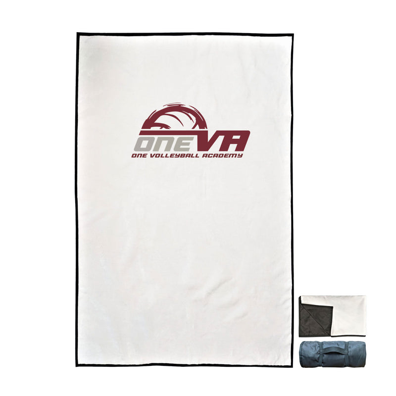 50x60 Stadium Blanket with Carry Strap - White - Logo Text Drop