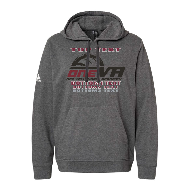 Adidas Hooded Sweatshirt - Dark Grey Heather - Logo Text Drop
