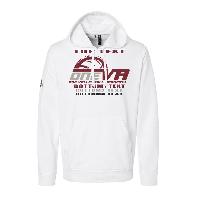 Adidas Hooded Sweatshirt - White - Logo Text Drop