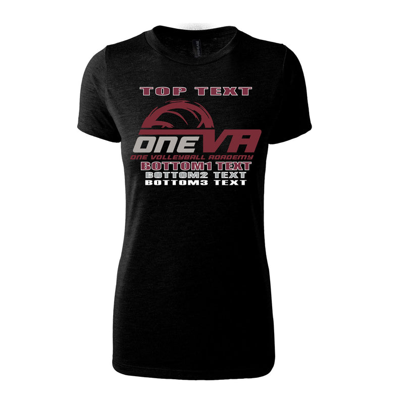 Women's Triblend T-Shirt - Black - Logo Text Drop