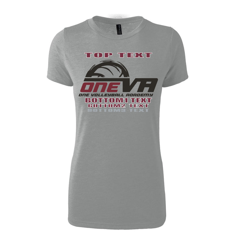 Women's Triblend T-Shirt - Grey Heather - Logo Text Drop