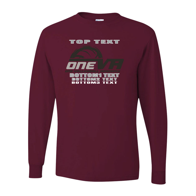 Dri-Power Long Sleeve T-Shirt - Maroon - Logo Text Drop