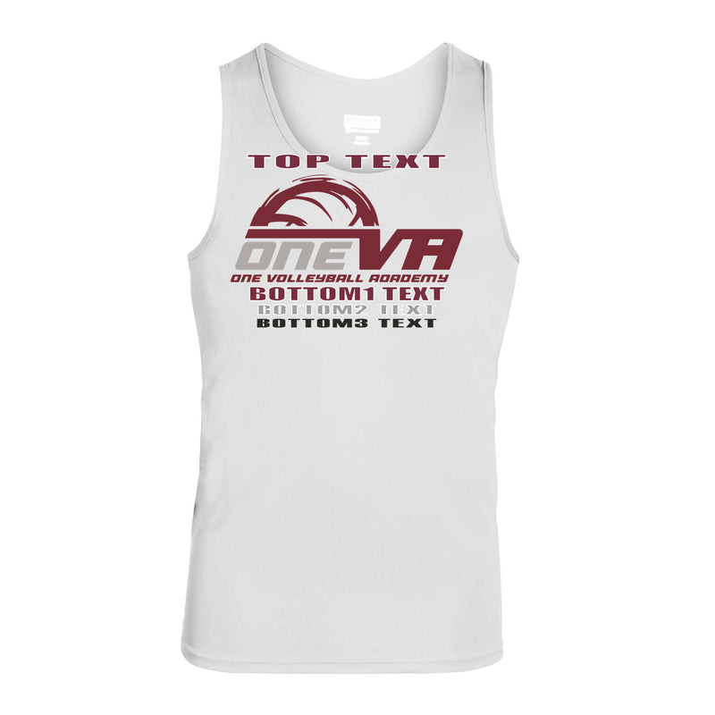 Youth Performance Tank - White - Logo Text Drop