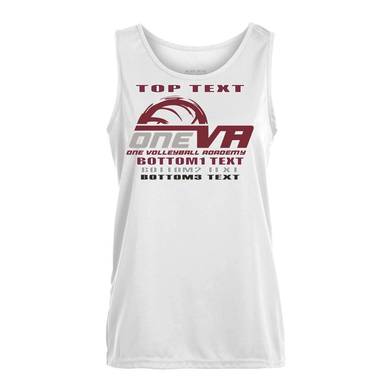 Girl's Performance Tank - White - Logo Text Drop