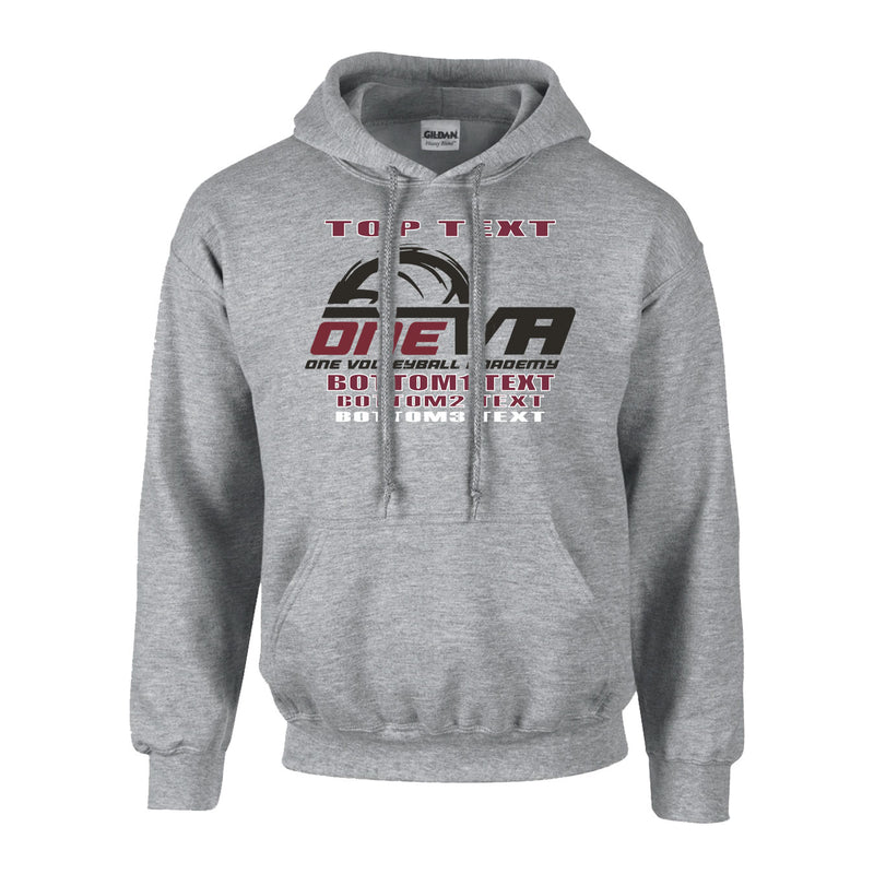 Fleece Hoodie - Sport Grey - Logo Text Drop