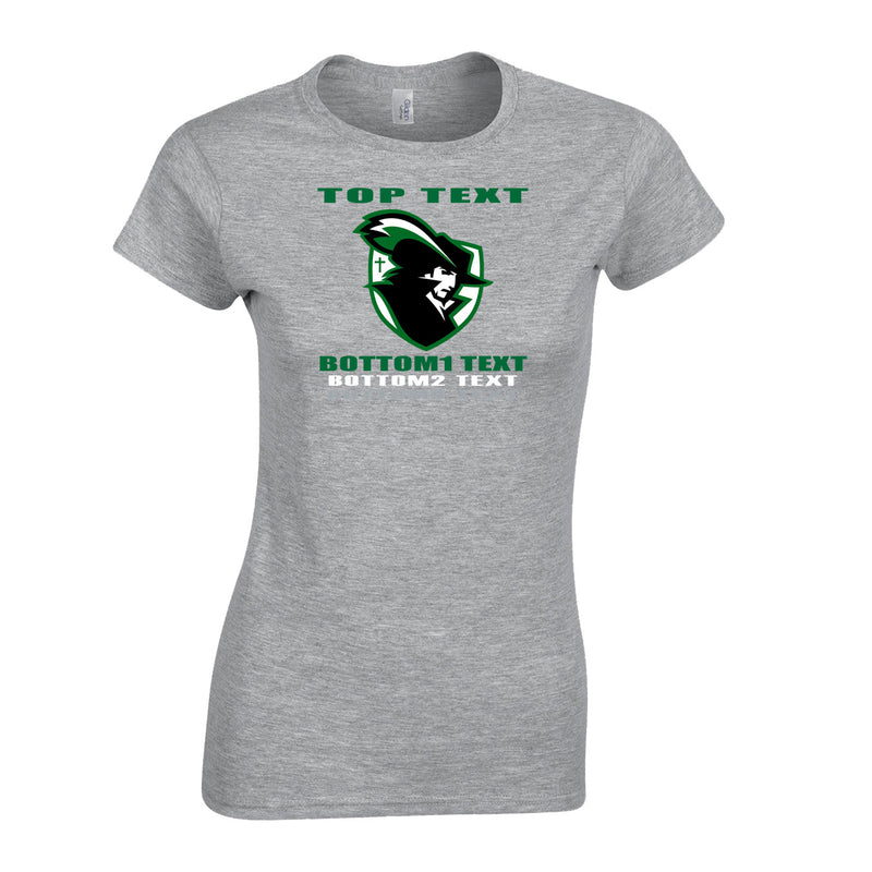 Women's Semi-Fitted Classic T-Shirt  - Sport Grey - Logo Text Drop