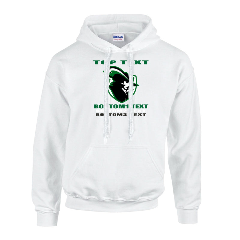 Fleece Hoodie - White - Logo Text Drop