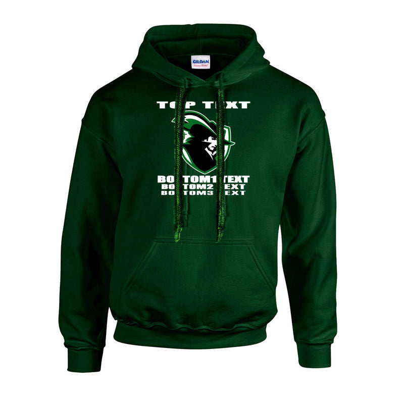 Fleece Hoodie - Forest Green - Logo Text Drop