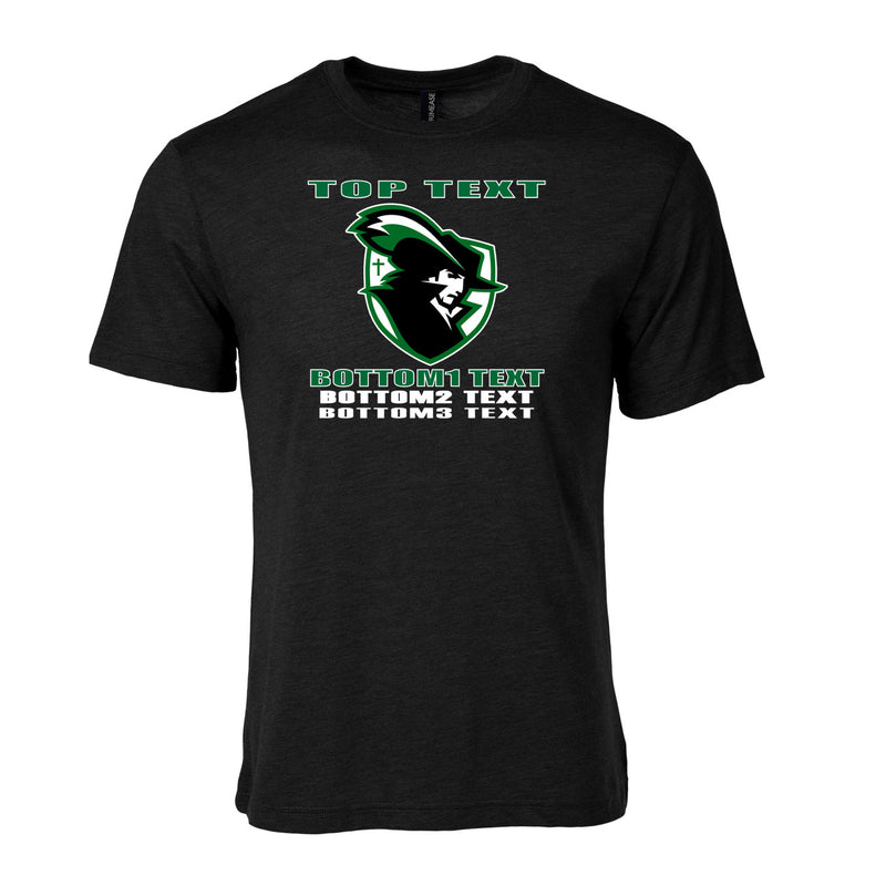Men's Triblend T-Shirt - Black - Logo Text Drop