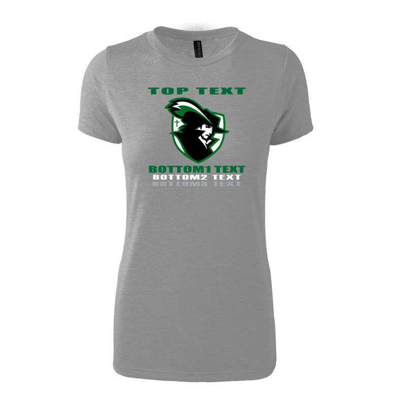 Women's Triblend T-Shirt - Grey Heather - Logo Text Drop