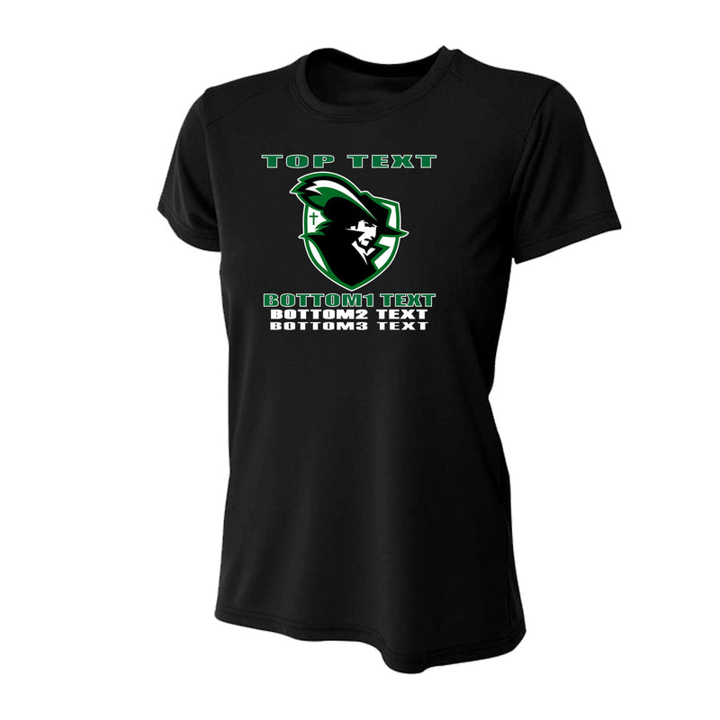 Women's Tight Fit Performance T-Shirt - Black - Logo Text Drop