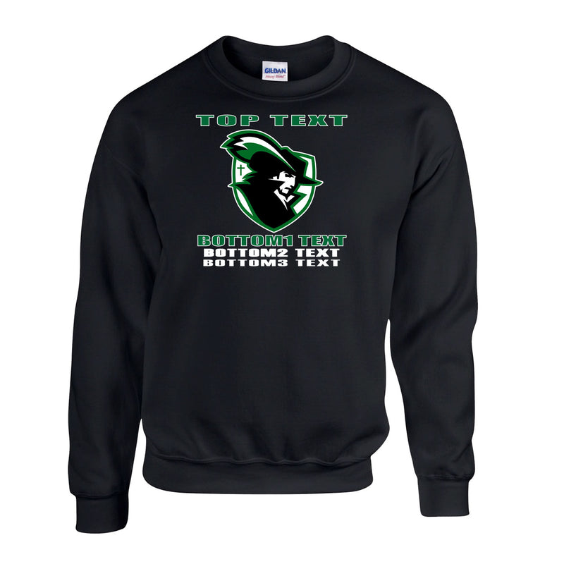 Fleece Crewneck - Black - Logo Text Drop