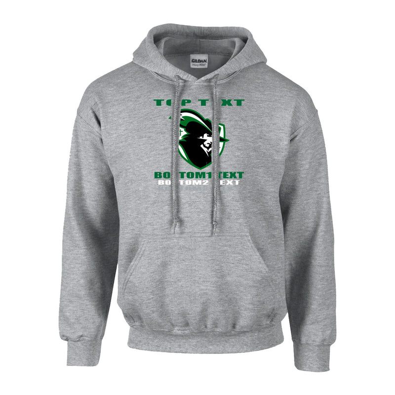 Fleece Hoodie - Sport Grey - Logo Text Drop