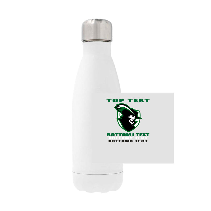 12oz Stainless Steel Water Bottle - White - Logo Text Drop