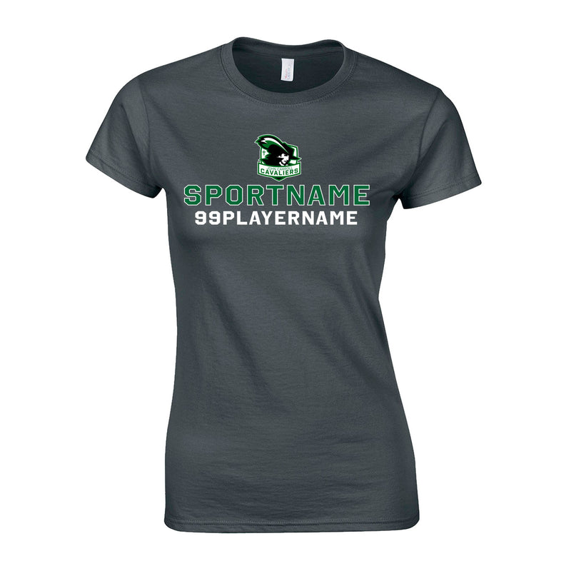 Women's Semi-Fitted Classic T-Shirt  - Charcoal - Logo Sport Name