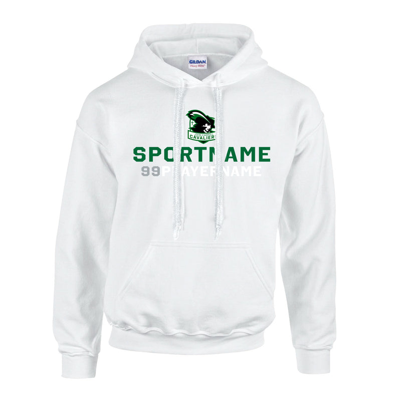 Fleece Hoodie - White - Logo Sport Name