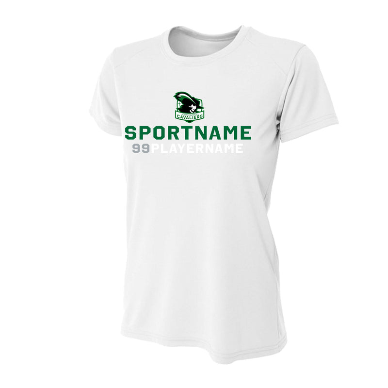 Women's Tight Fit Performance T-Shirt - White - Logo Sport Name