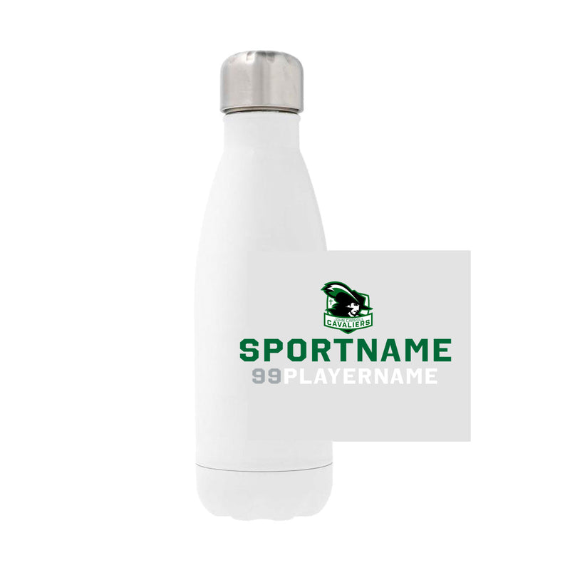 12oz Stainless Steel Water Bottle - White - Logo Sport Name