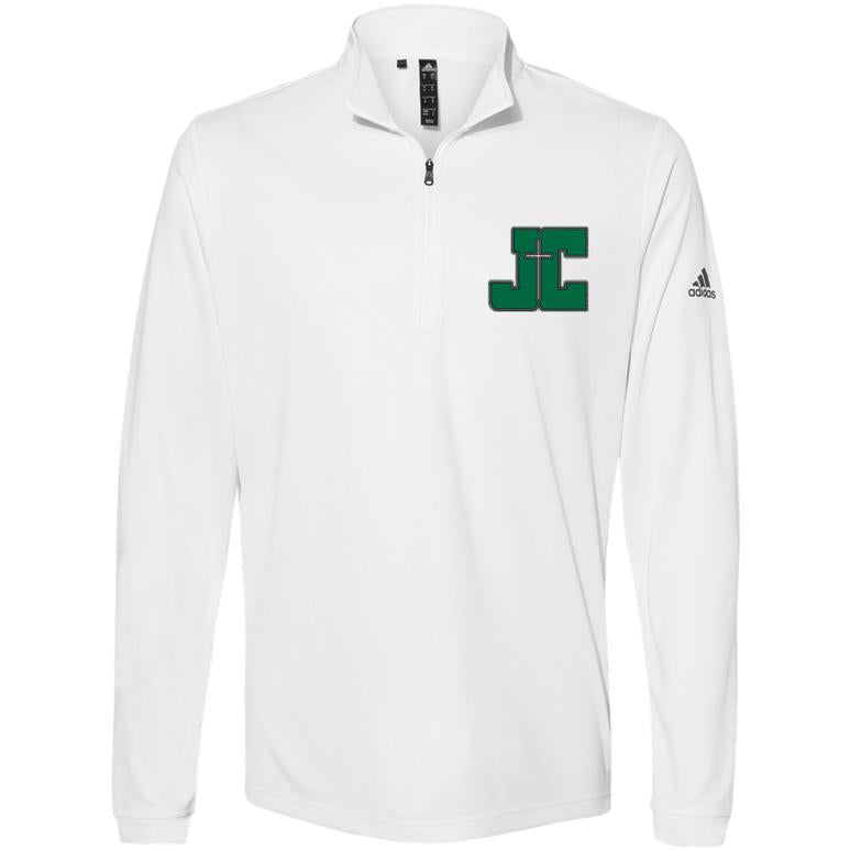 Adidas-Lightweight Quarter-Zip Pullover - White - Embroidery Text Drop