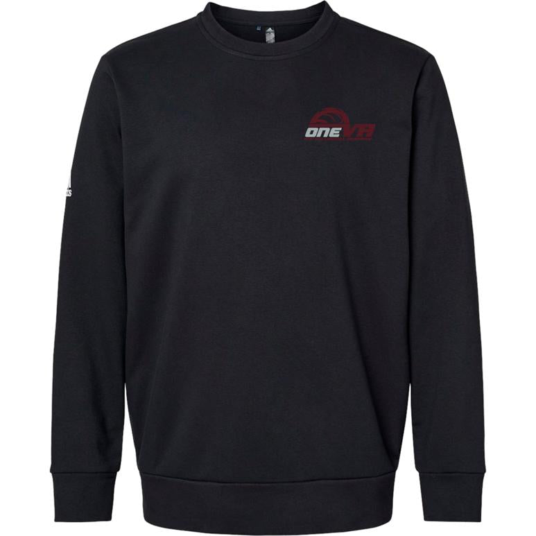Adidas Fleece Crewneck Sweatshirt - Black - Embroidery Text Drop