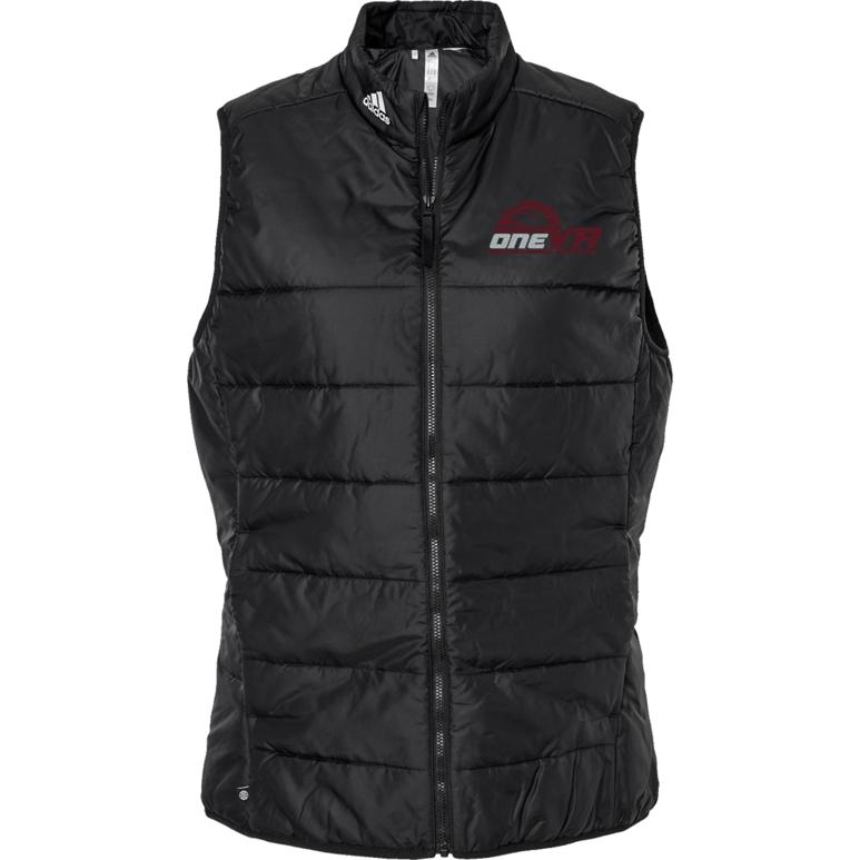 Adidas Women's Puffer Vest - Black - Embroidery Text Drop
