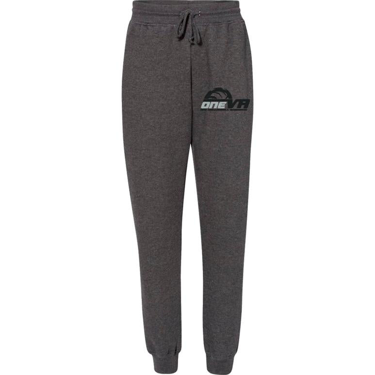 Fleece Joggers Women's - Charcoal - Embroidery Text Drop