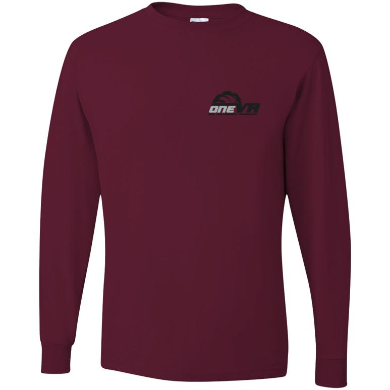 Dri-Power Long Sleeve T-Shirt - Maroon - Embroidery Text Drop