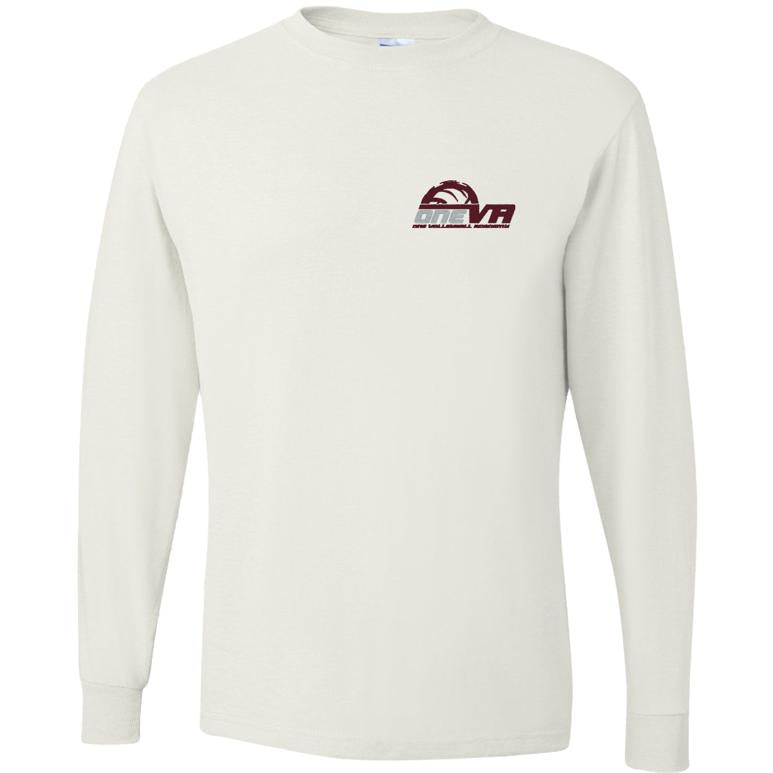 Youth Dri-Power Long Sleeve T-Shirt - White - Embroidery Text Drop