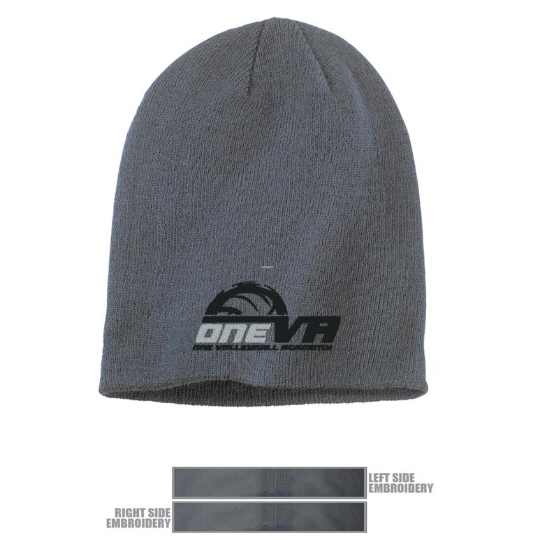 Classic Beanie - Grey - Hat Embroidery