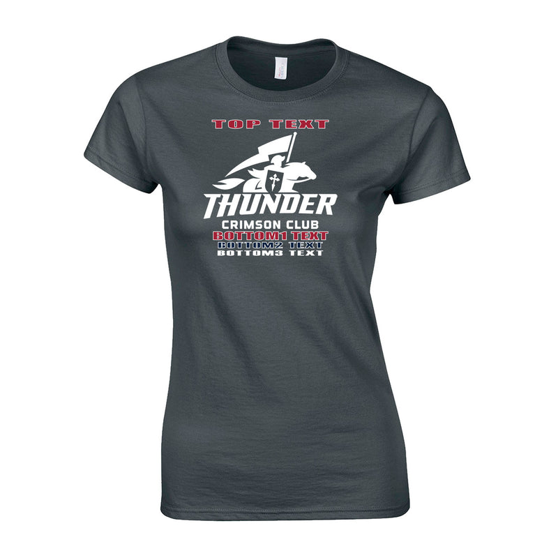 Women's Semi-Fitted Classic T-Shirt  - Charcoal - Logo Text Drop